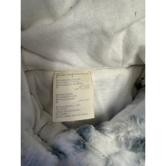 First impression leopard white grey soft coat size 6-9 m - Picture 2 of 3